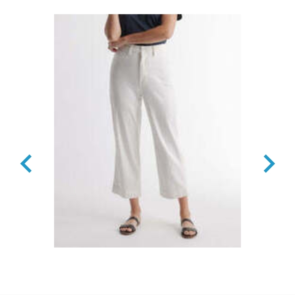 Quince WHITE Cotton Twill Wide Leg Pants